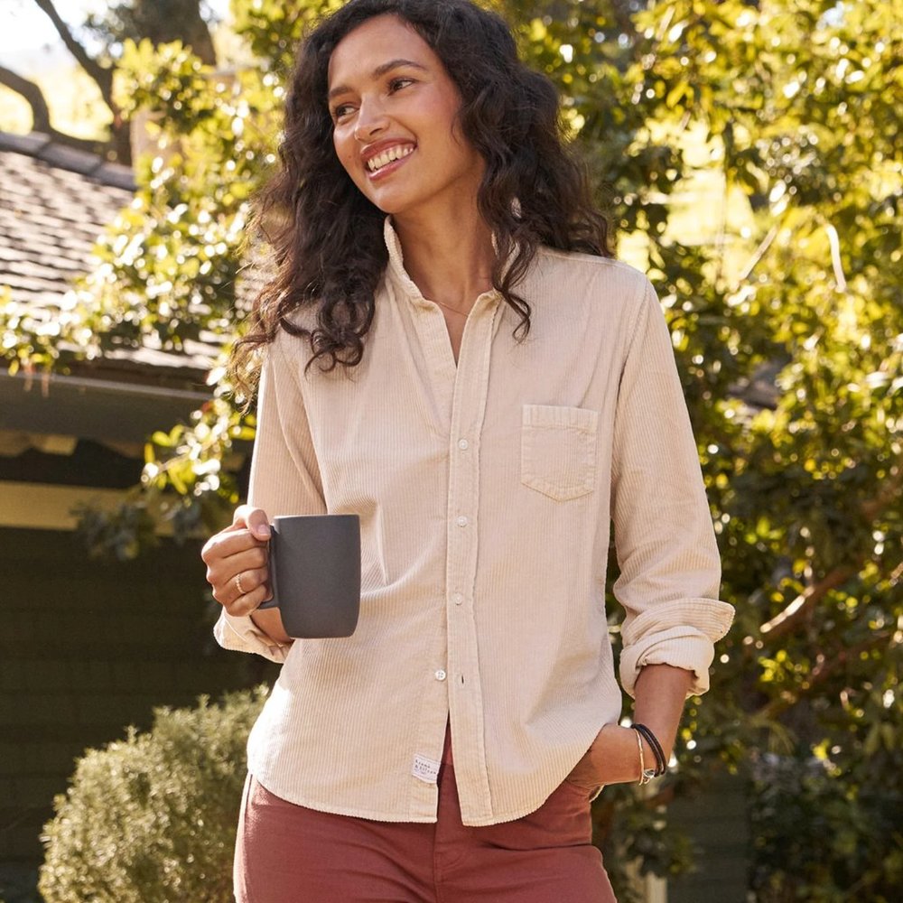 Frank & Eileen Cream Long-Sleeve Button-Up Shirt